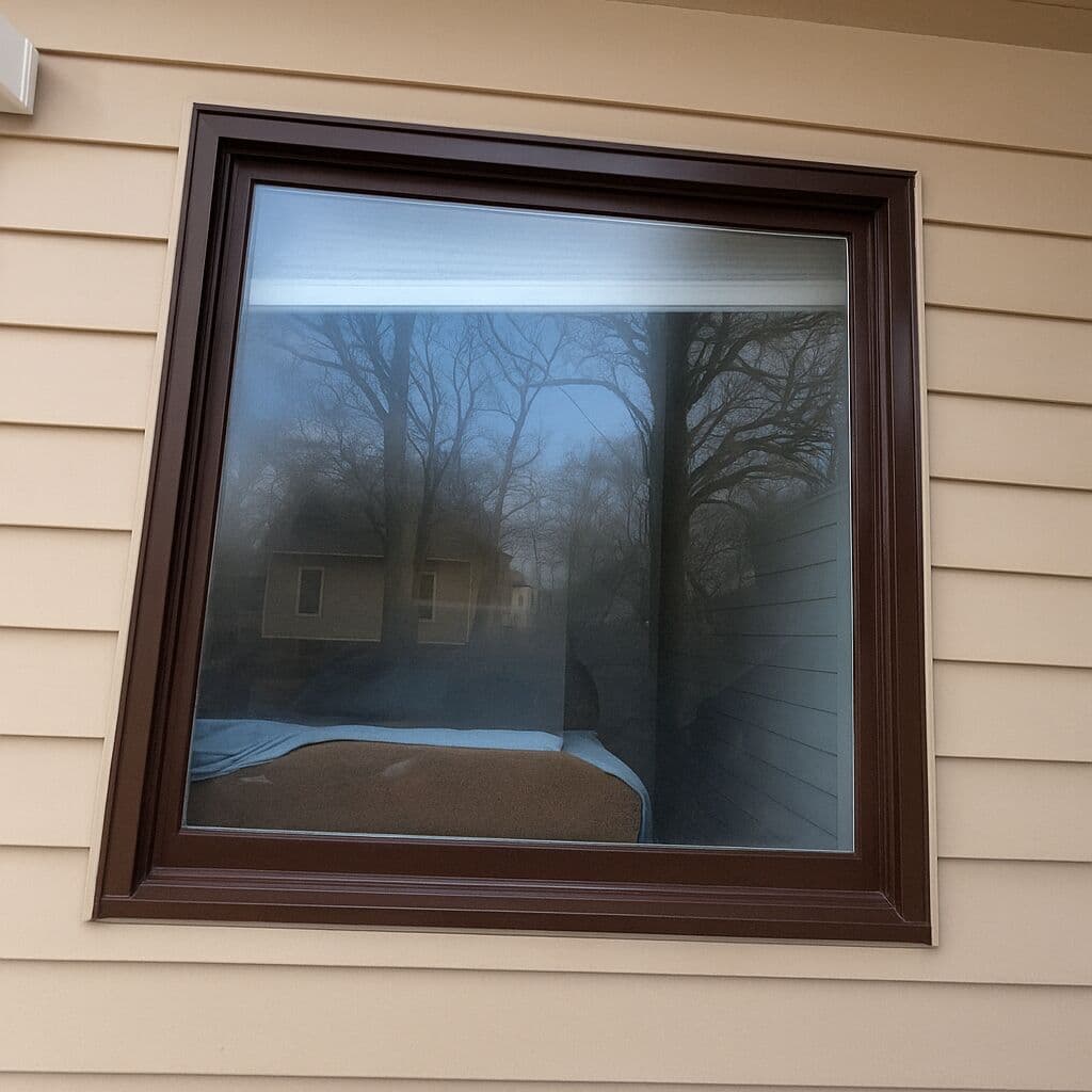 Clean, streak-free exterior window after professional window cleaning