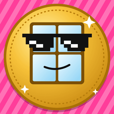 The $GLEAM coin: a gold coin with a window wearing sunglasses