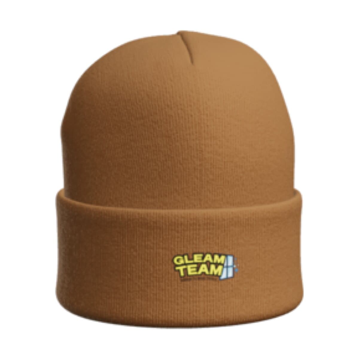 Cuffed Beanie in Carhartt Brown with the Gleam Team logo