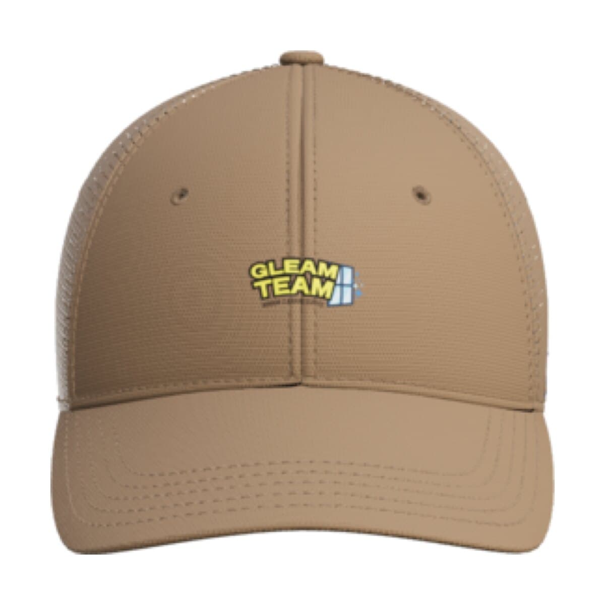 Canvas Mesh-Back Cap in Dark Khaki with the Gleam Team logo